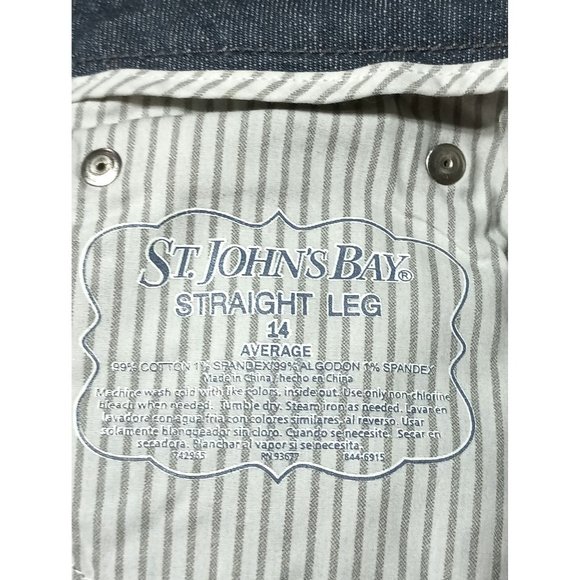 St Johns Bay Jeans Womens Size 14 Straight Leg Gray Denim Stretch - Picture 10 of 12